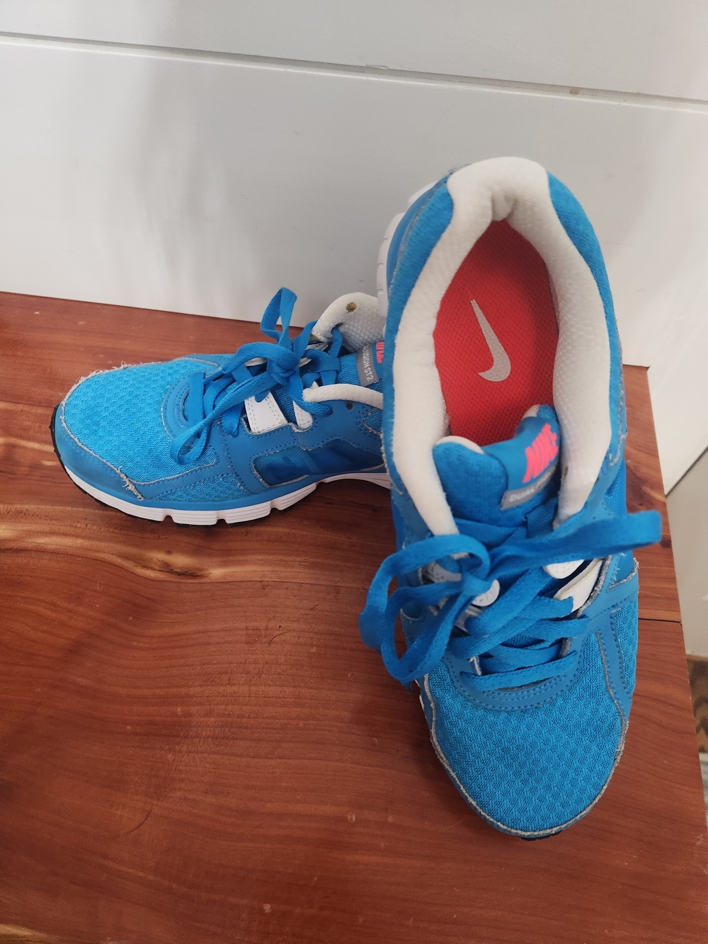 Nike Blue and White Women's Lace-Up Sneakers